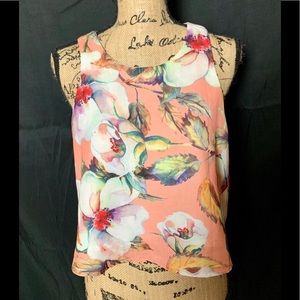 Anthro Jealous Tomato floral sleeveless top